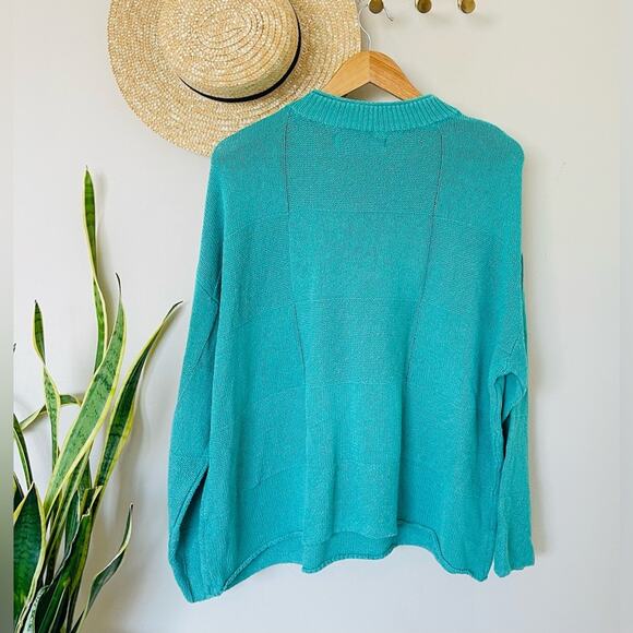 FP Beach Andy Pullover Kelly Green Sweater, Cropped, Boxy Oversized - Picture 3 of 5